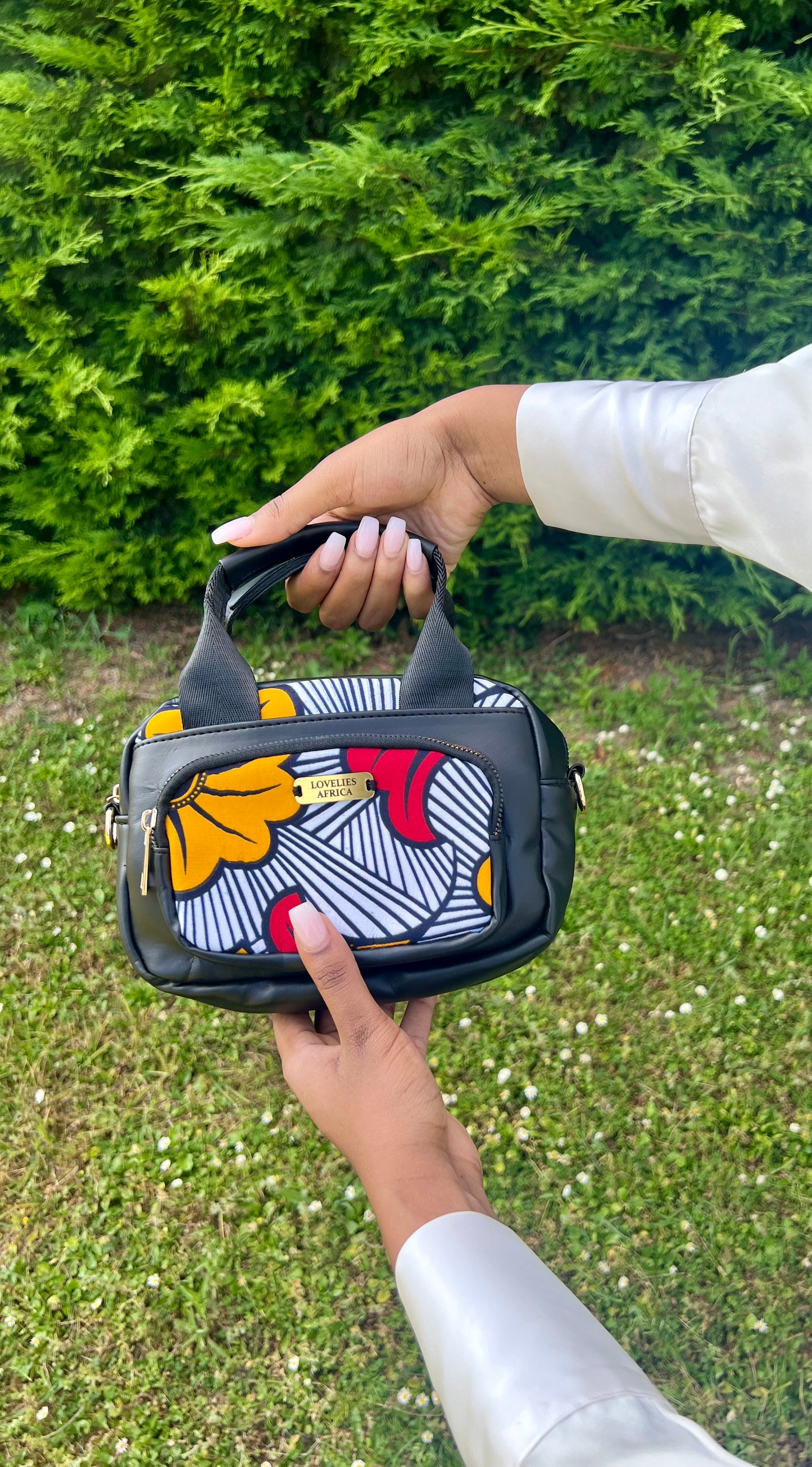 Red and orange wax handbag