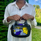 Purple and yellow wax handbag