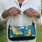 Turquoise and orange wax handbag/shoulder bag