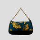 Turquoise and orange wax handbag/shoulder bag