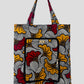 African tote bag in red and orange wax